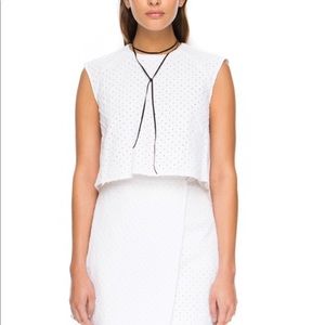 The Fifth Label White Sleeveless Crop Top